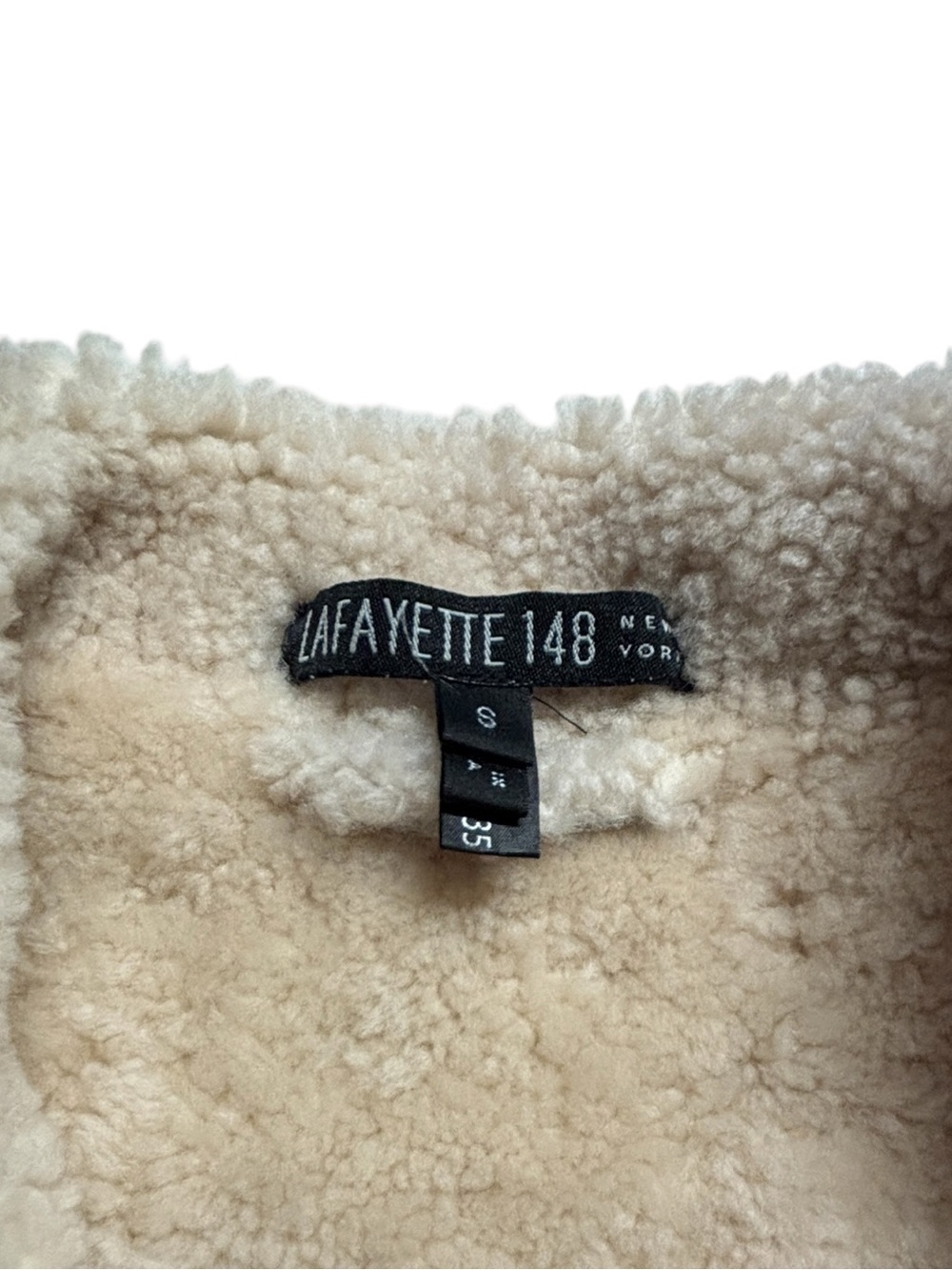 Lafayette 148 Beige Lambskin Cream Shearling Vest Size Small - Picture 11 of 13
